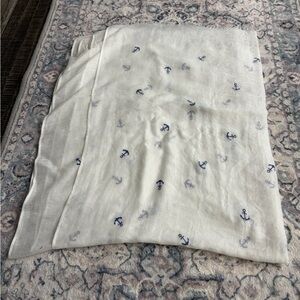 Anchor scarf sheer with fringe ends